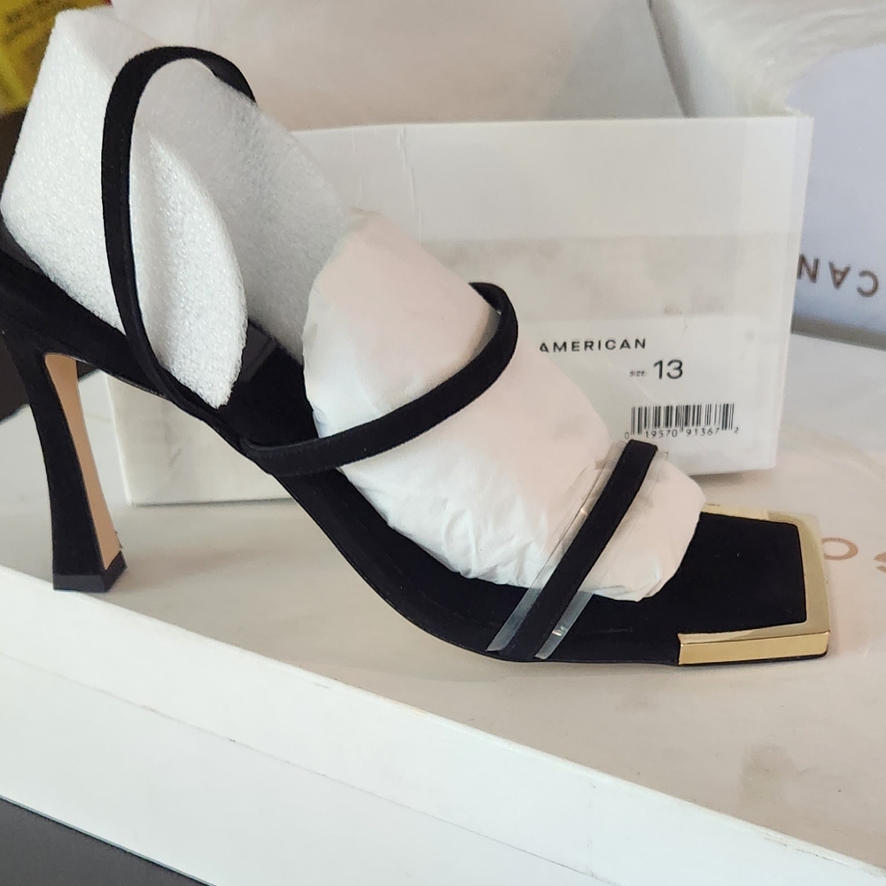 Good American - The Standout Square Toe Sandal - Black- Size 13 - Picture 2 of 2